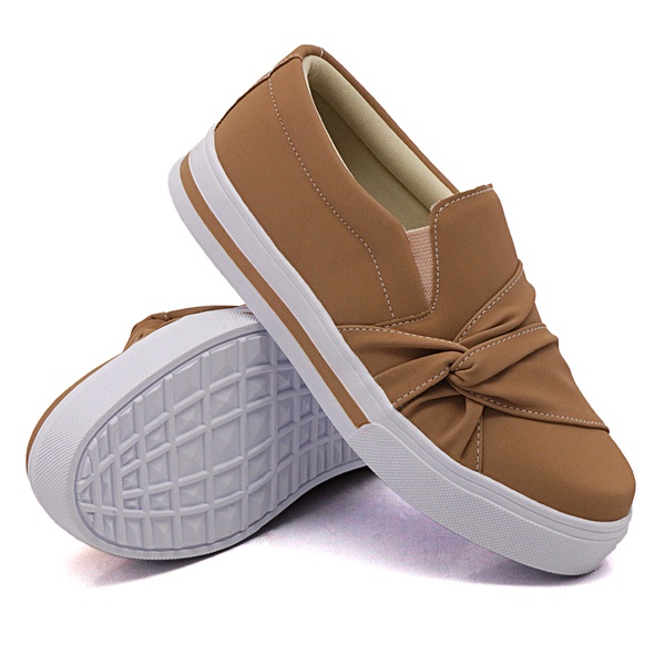 Slip On Nó Lateral Listra Chocolate DKShoes