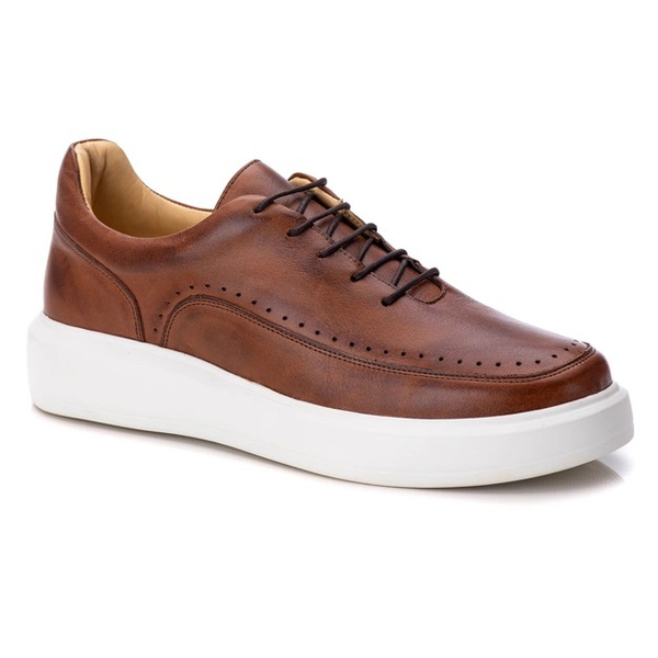 Sapatênis Masculino Couro Solado Alto Costurado Havana Furadinho | ROTA  SHOES