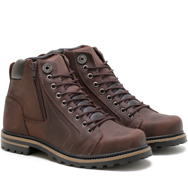 bota de couro legitimo masculina