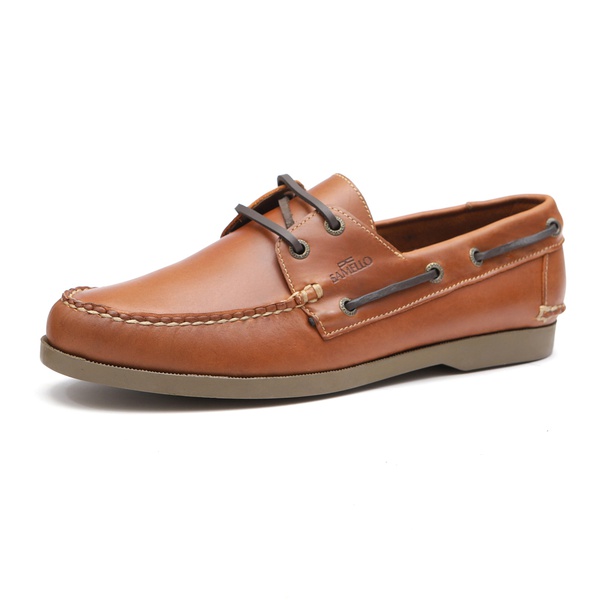 Deckshoes Jerry Pull Up Caramelo Sl Âmbar - Docksides Masculino Samello |  SAMELLO