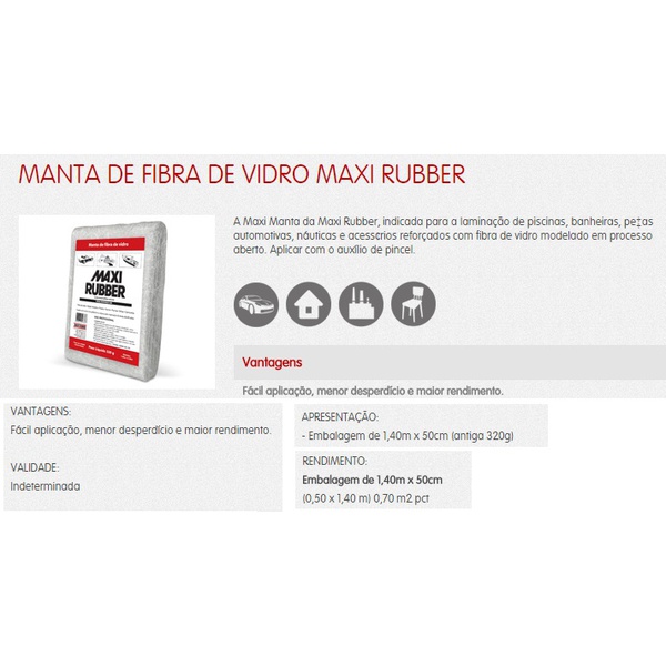 Manta De Fibra De Vidro 320gr Santec