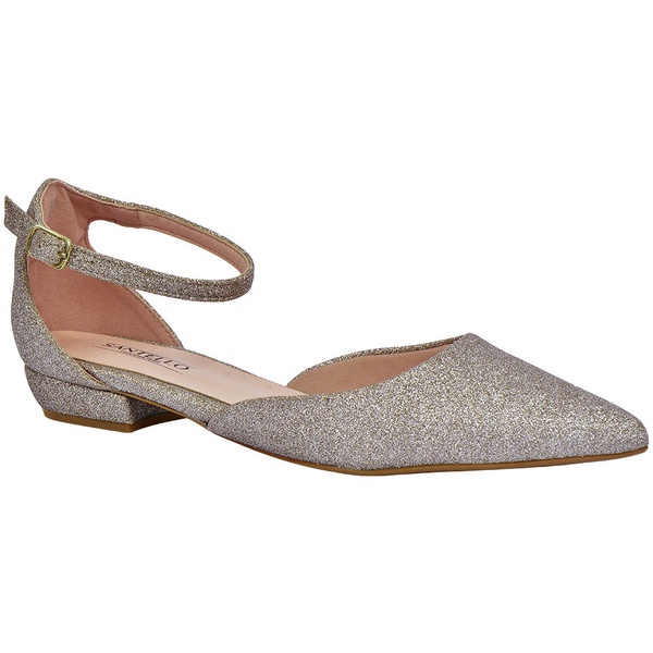 sapatilha dourada bico fino