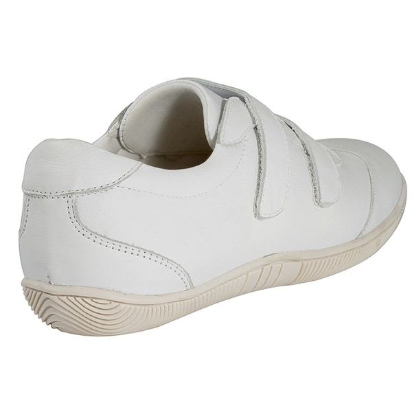 Sapato Masculino Branco em Couro - Modelo de Velcro -Fechado -Atende NR32 |  SAPATO BRANCO CIA