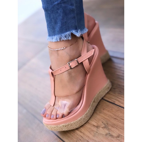 Anabela Rose com Transparência | Talline Sapatilhas Atacado