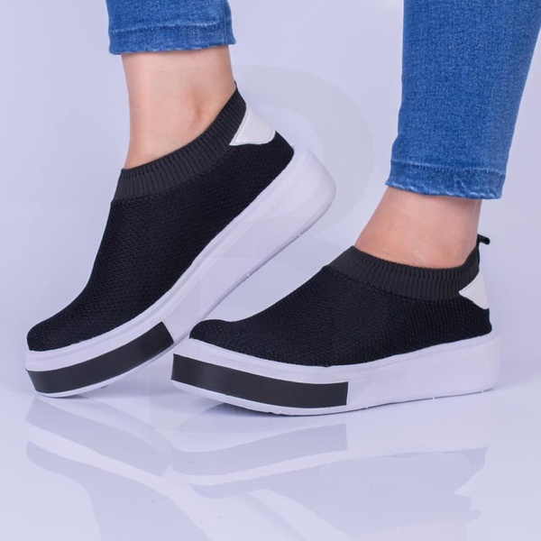 Tênis Meia Preto Solado Alto | Talline Sapatilhas Atacado