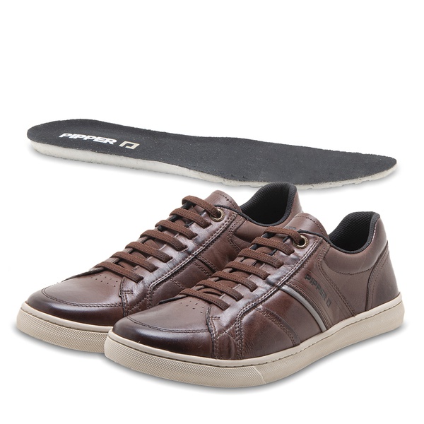 Sapatenis em Couro Conforto Pipper 51841 Cafe 1078 | SAPATO DE FRANCA