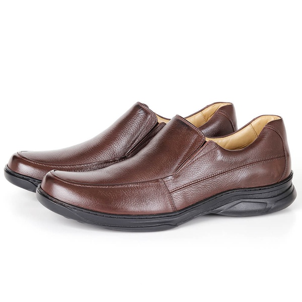 Sapato Comfort Plus em Couro Floater Café Savelli