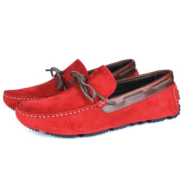 Mocassim Masculino Comfort Moc Em Couro Suede Vermelho Savelli Savelli Calcados