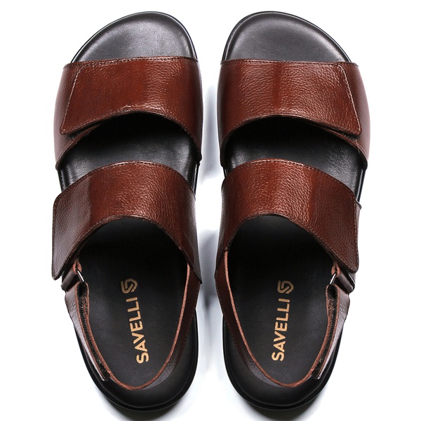 Sandália Masculina em Couro Floater Pinhão Savelli | SAVELLI CALÇADOS