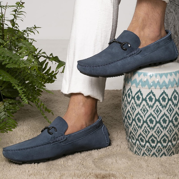 Mocassim Masculino em Couro Azul Petroleo Savelli | SAVELLI CALÇADOS