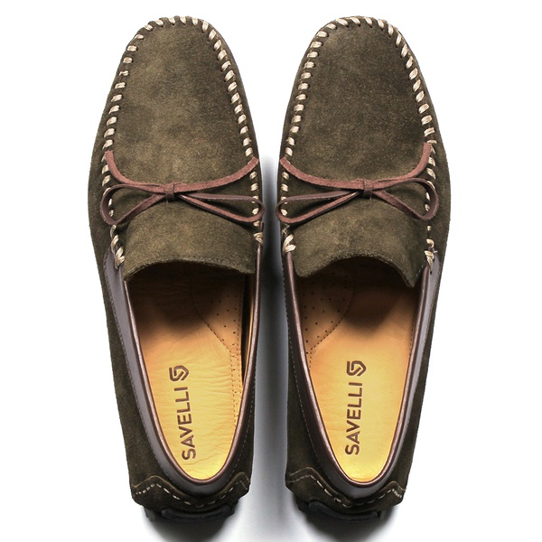 Mocassim Masculino Confort Moc Em Couro Suede Musgo Savelli | SAVELLI  CALÇADOS