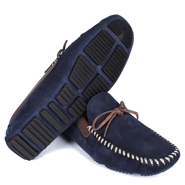 Mocassim Masculino Confort Moc Em Couro Suede Navy Blue Savelli Savelli Calcados