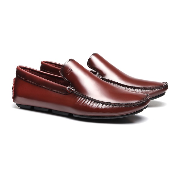 Sapato Driver Casual Masculino Em Couro Burgundy | SERGIO`S