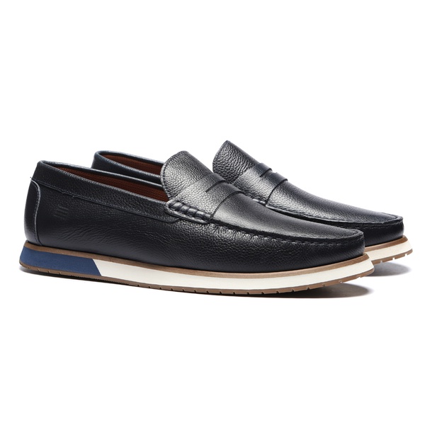 Sapato Loafer Masculino Casual Em Couro Navy | SERGIO`S