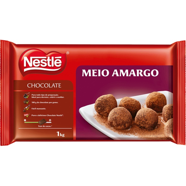 Chocolate Para Cobertura Nestlé Meio Amargo 1kg