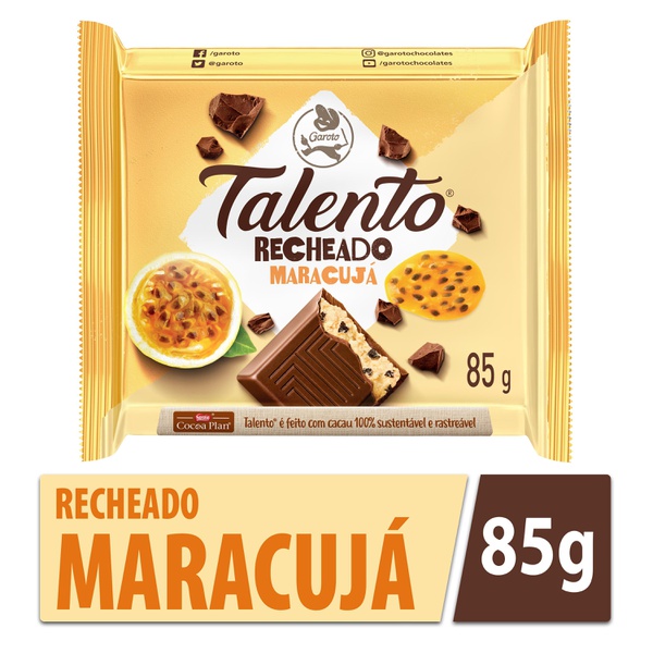 Chocolate Talento Recheado Maracujá 85g
