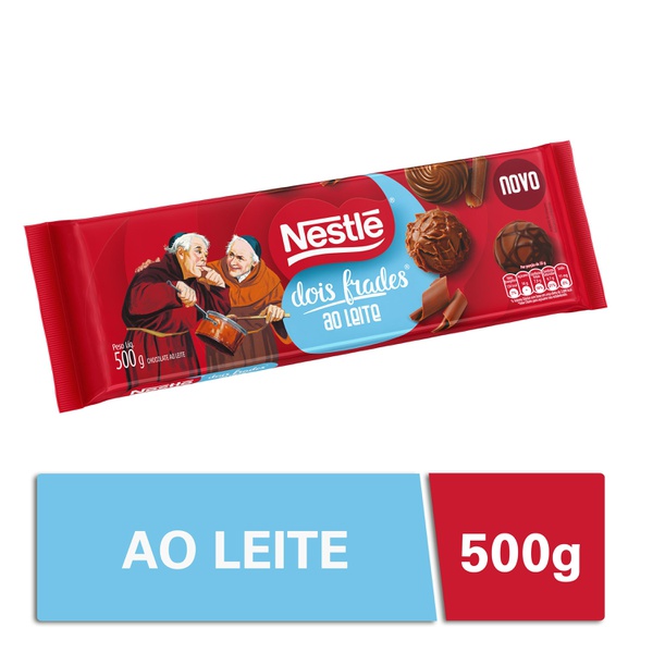 Chocolate Para Cobertura Nestlé Dois Frades Ao Leite 500g