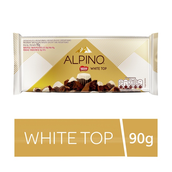 Chocolate Alpino White Top 90g