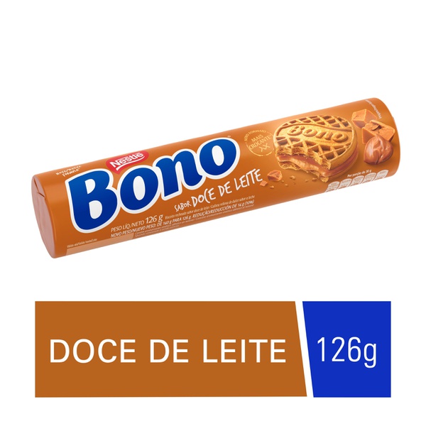 Biscoito Bono Recheado Doce De Leite 126g