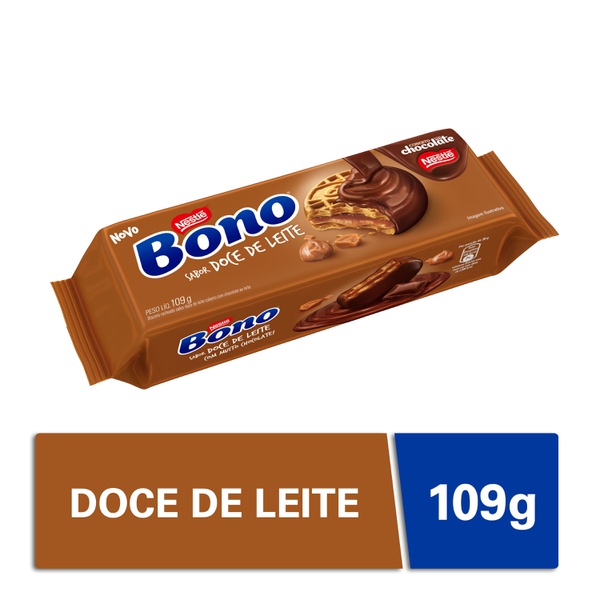 Biscoito Bono Recheado Coberto Doce De Leite 109g