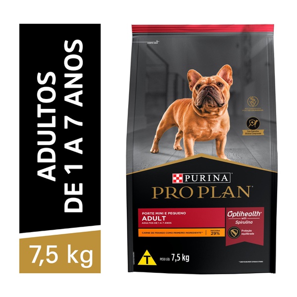 Pro Plan Ração Seca Para Cães Adultos Minis & Pequenos Frango 7,5kg