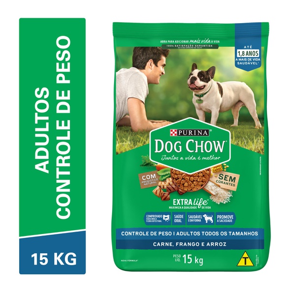 Dog Chow Ração Seca Cães Adultos Carne, Frango e Arroz 15kg