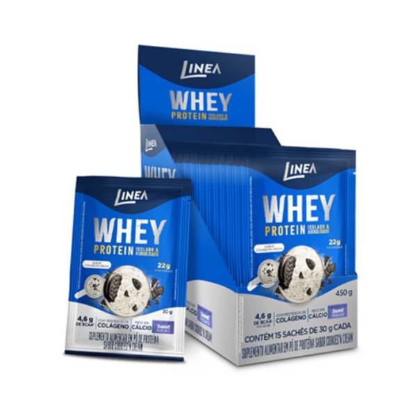 Whey Protein Isolado E Hidrolisado Linea Cookies n Cream 30g - 15 Unidades