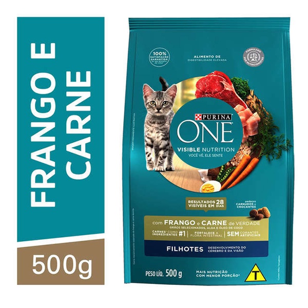 One Cat Filhote Com Frango e Carne Devdd 500g