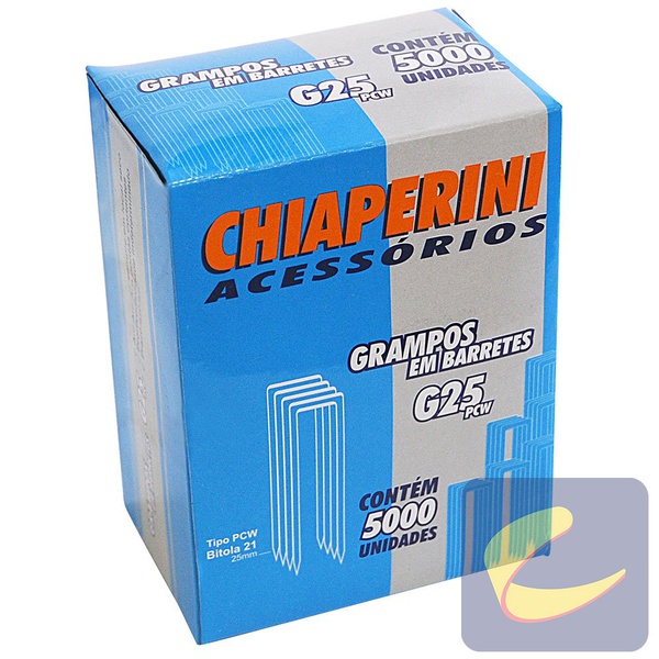 Grampo para Grampeador G-25 PCW 12,9 x 25mm Chiaperini - 5000 peças