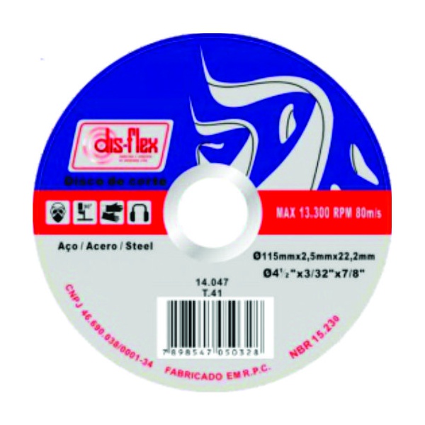 Disco Corte Inox 230mm Extra Fino 9 Pol. Dis-Flex 230 X 2 X 22,2mm