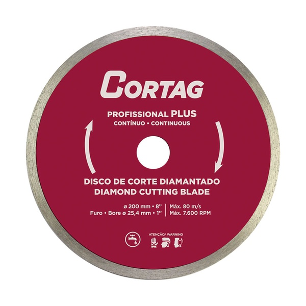 Disco Diamantado Cortag 200mm Furo 25,4 60570 Para Zapp 200 e 1250