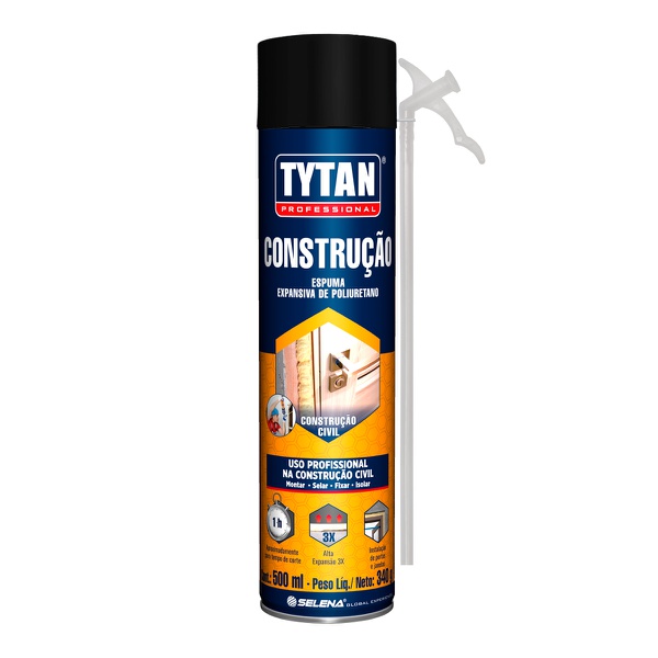 Espuma Expansiva de Poliuretano Spray para Construção 500ml TYTAN 40281