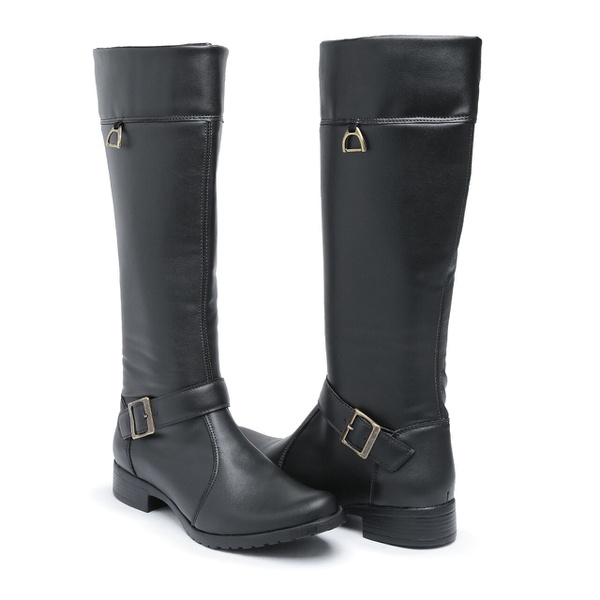 bota feminina cano longo azul marinho