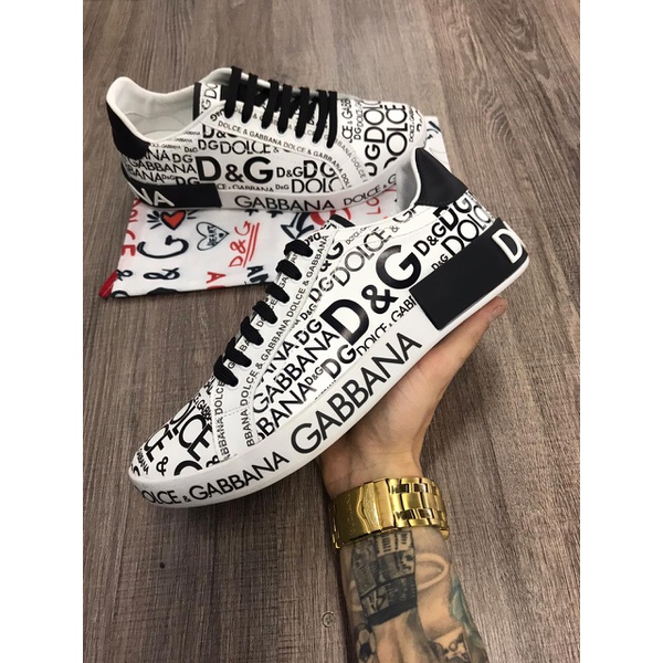 TENIS DOLCE GABBANA PRETO/BRANCO ESCRITOS | TCHUCO STORE - GRANDES MARCAS