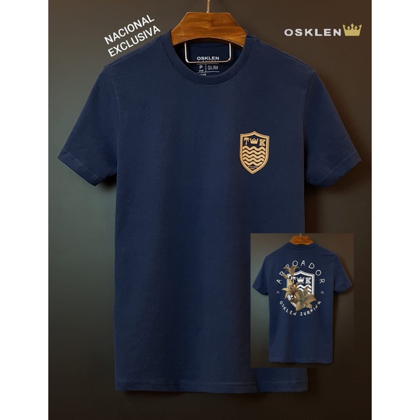 Camiseta Osk Marinho/Dourado