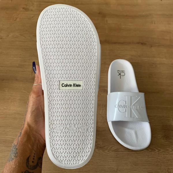 CHINELO SLIDE CK BRANCO | Rico Marcas outlet