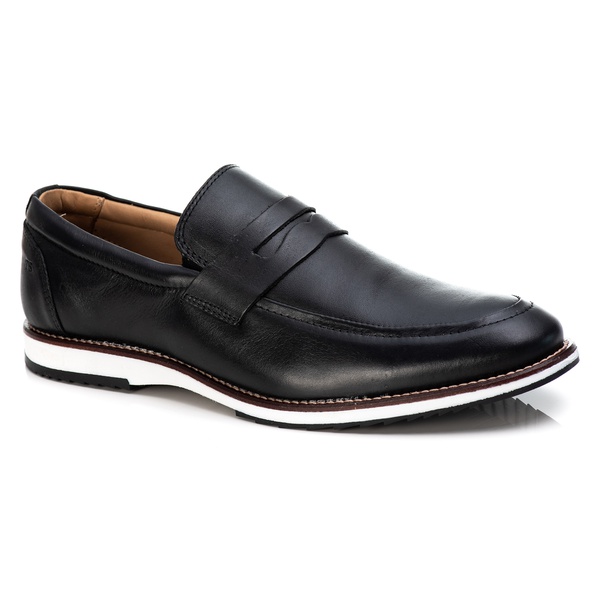 Sapato Loafer Premium em Couro Confort Tchwm Shoes Preto 