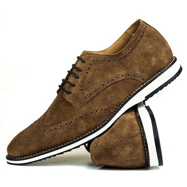 Sapato Brogue Couro Confort Tchwm Shoes Camurça | TCHWM SHOES