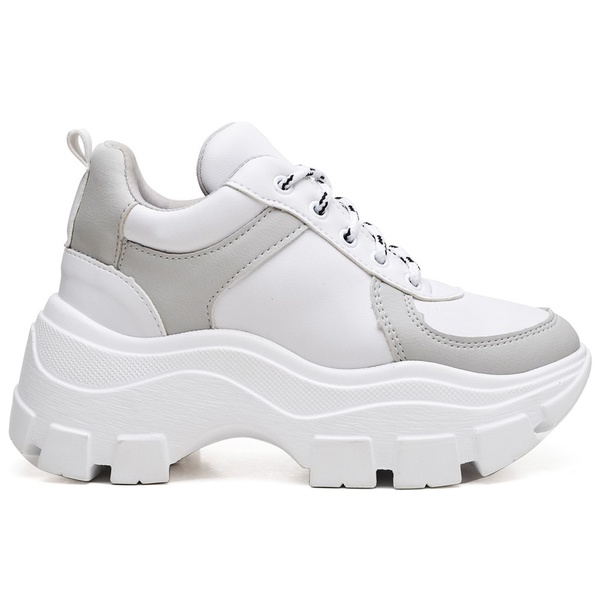Tênis Tratorado Chuncky Branco e Cinza | TENEHI Calçados