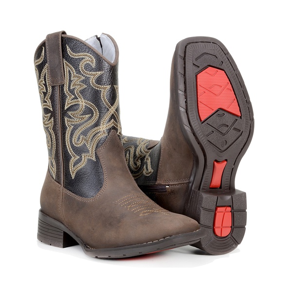 bota infantil masculina couro