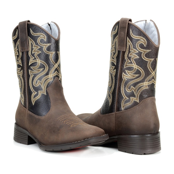 bota de couro infantil masculina