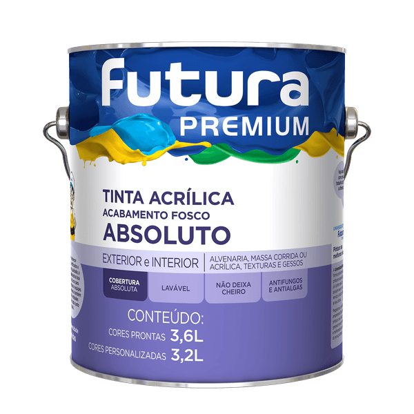 TINTA ACRILICA FOSCO BRANCO PREMIUM ABSOLUTA FUTURA 3,6LT