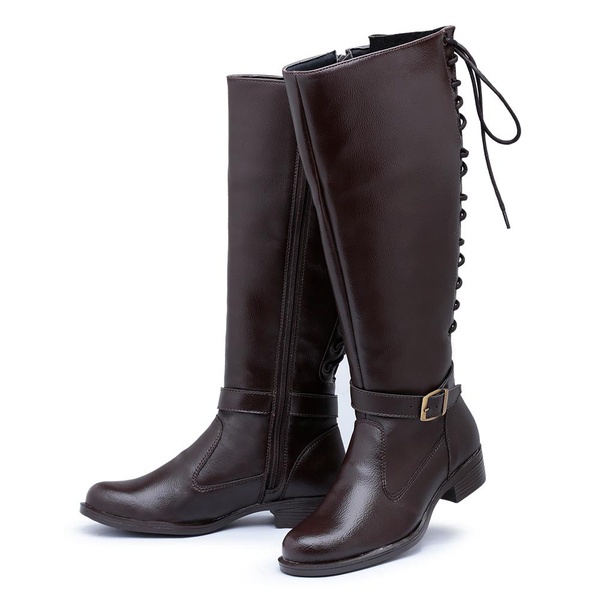 bota feminina de couro cano longo