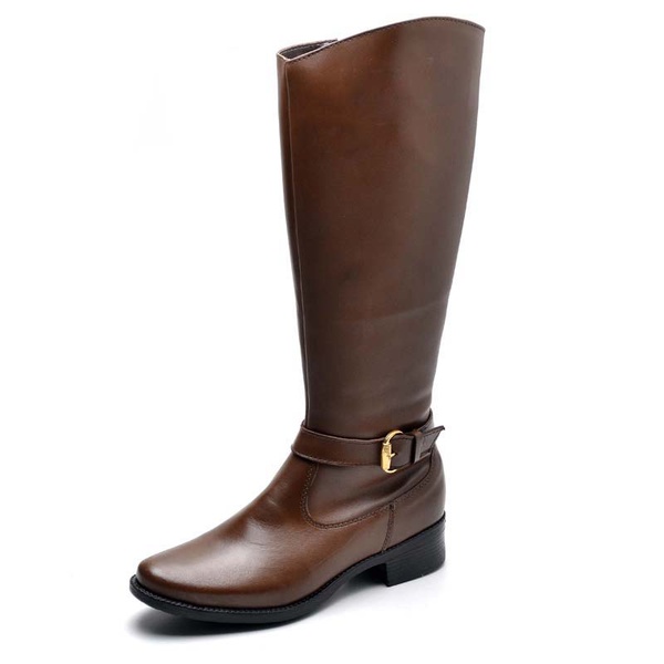 bota de couro feminina montaria