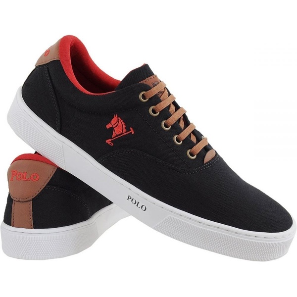 Sapatênis Cano Médio Preto Polo Joy | Top Franca Shoes | Calçados  confortáveis em Couro