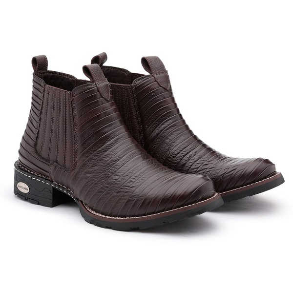 Bota Botina Country Casco Tatu Em Couro Palmilha Anatômica | Top Franca  Shoes | Calçados confortáveis em Couro