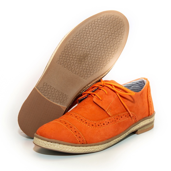 Sapato Social Feminino Inglês Casual Laranja | Diconfort Calçados |  Calçados confortáveis e anatômicos