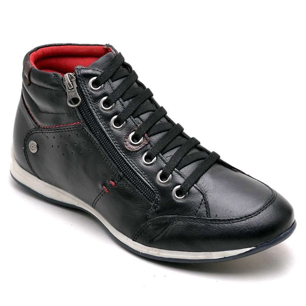 tenis couro preto masculino