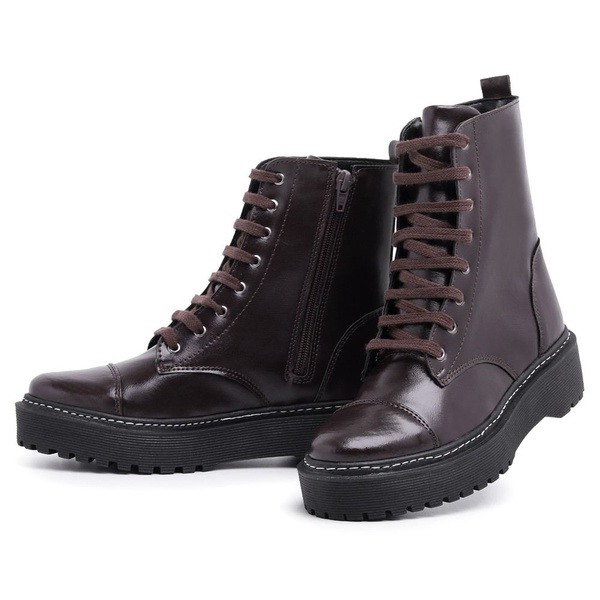 bota coturno feminina marrom