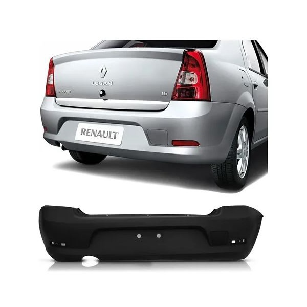 Parachoque Traseiro Renault Logan 2011 á 2013 Preto Liso | Total Latas ...